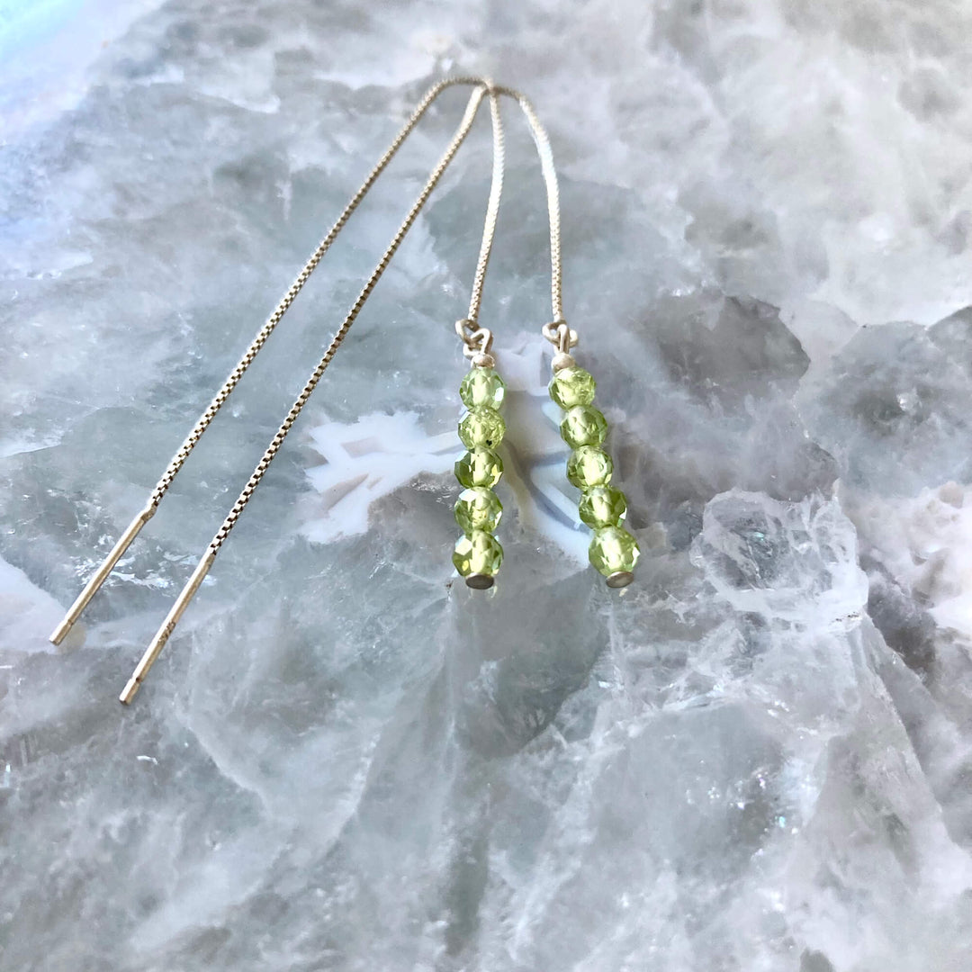 Peridot Thread Healing Earrings