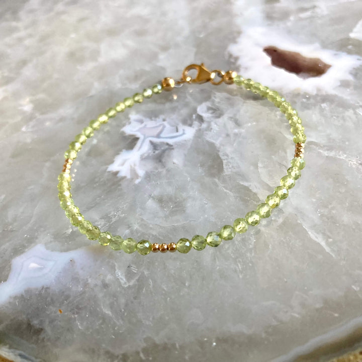 Peridot & Gold Bracelet for healing