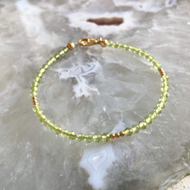 Peridot & Gold Bracelet for ladies