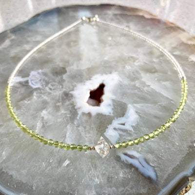 Peridot & Herkimer Diamond Necklace