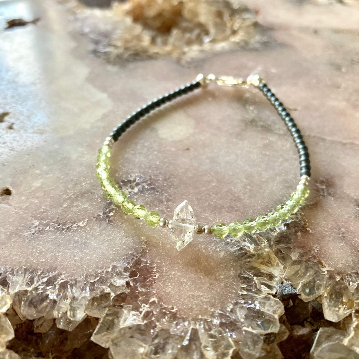 Peridot & Herkimer bracelet