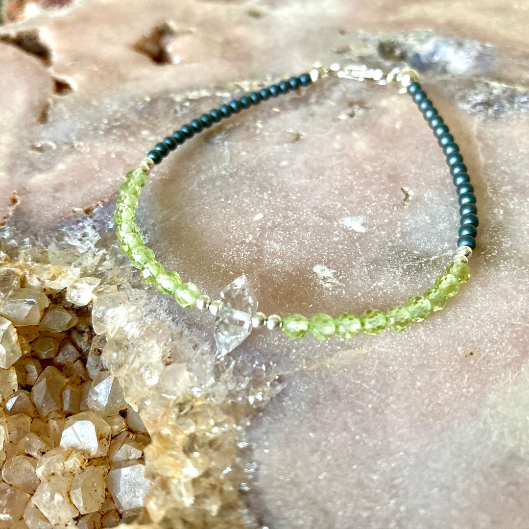 Peridot & Herkimer bracelet for healing