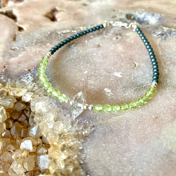 Peridot & Herkimer bracelet for healing