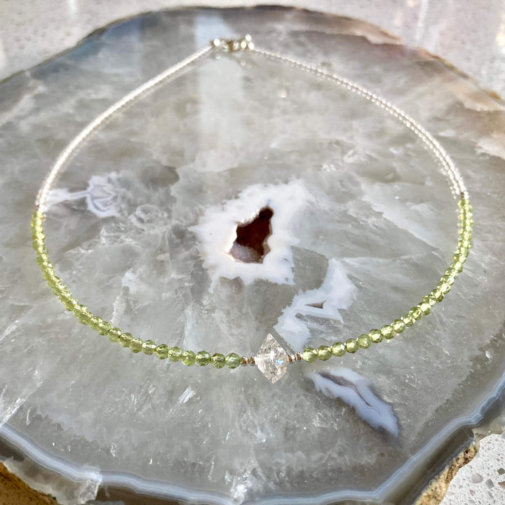 Peridot & Herkimer Diamond Necklace