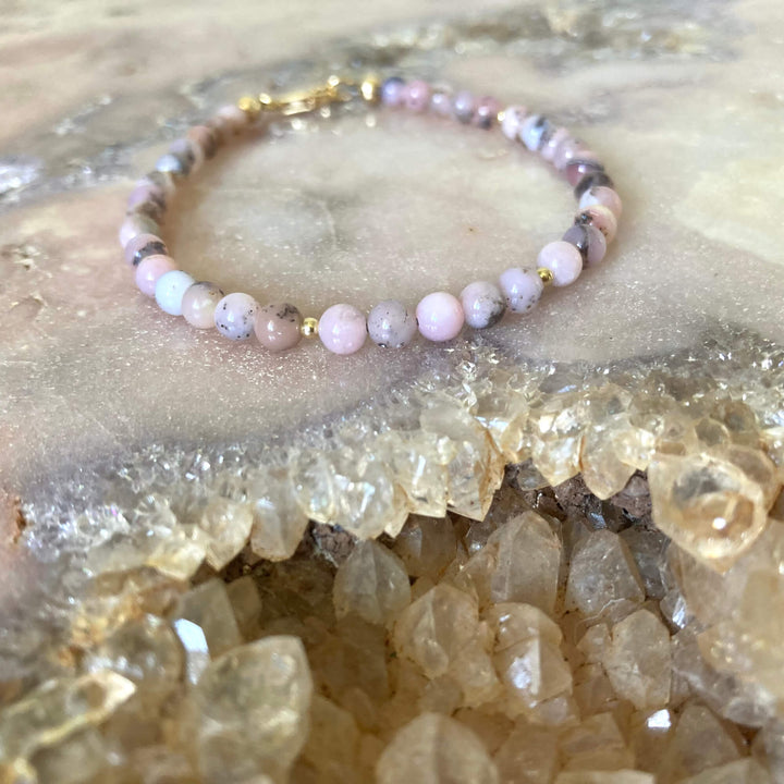 Pink Opal Gold Bracelet for healing