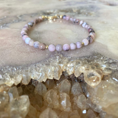 Pink Opal Gold Crystal Bracelet