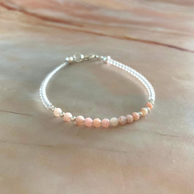 Pink opal girls bracelet