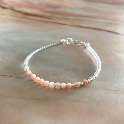Pink opal girls bracelet