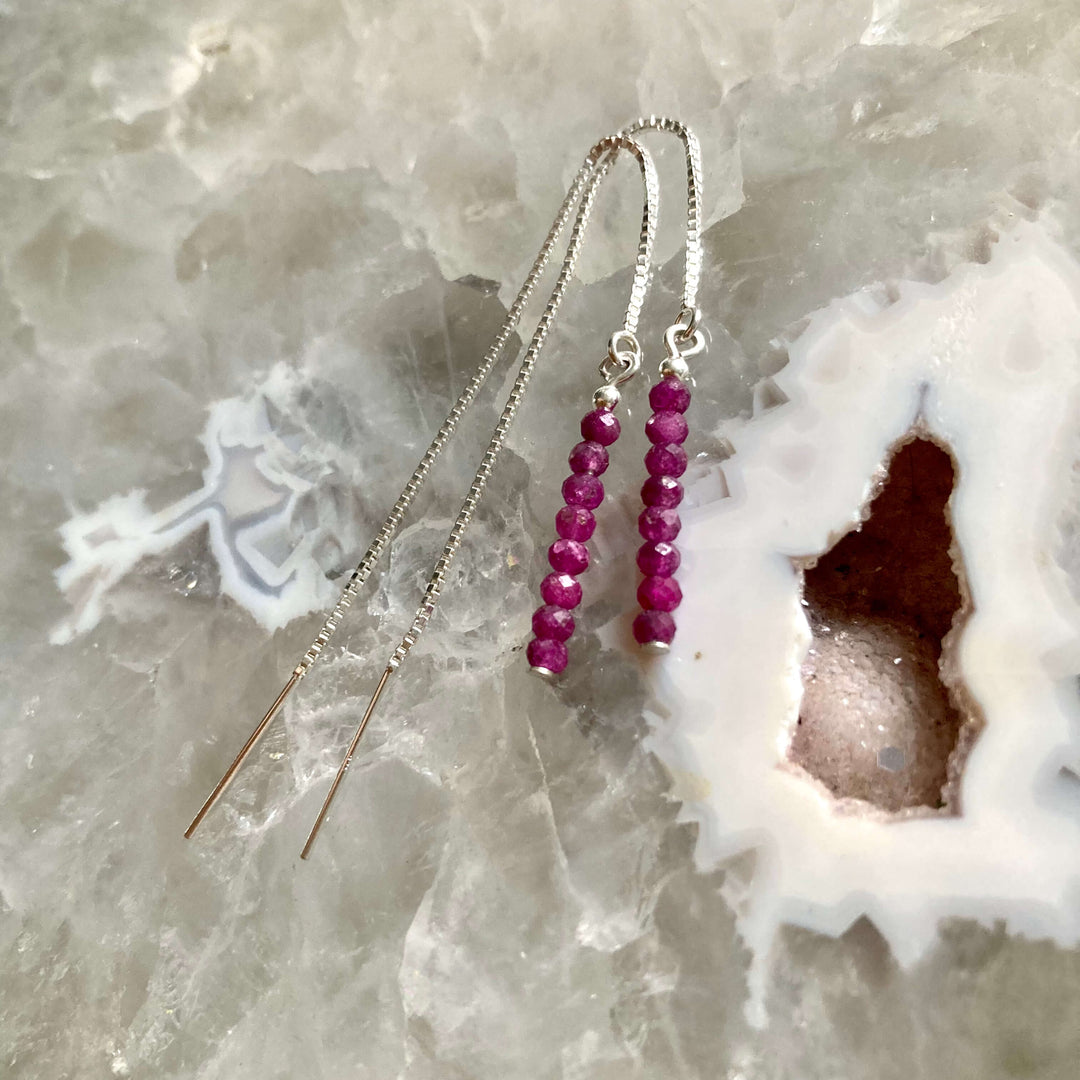 Ruby thread ladies earrings