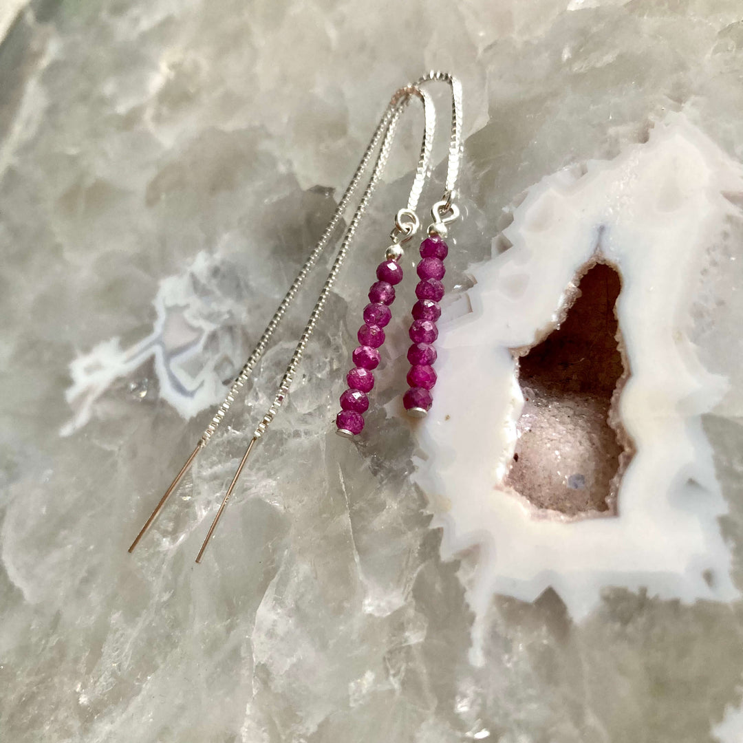 Ruby thread womens earrings