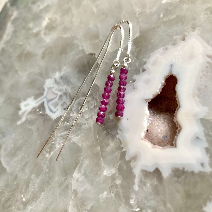 Ruby thread womens earrings