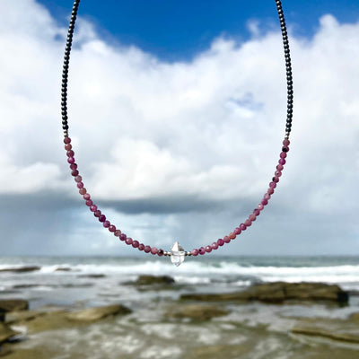 Ruby & Herkimer Diamond healing Necklace