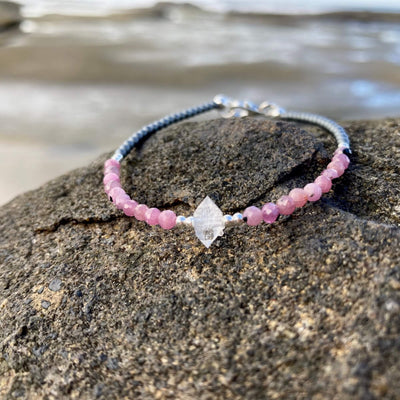 Ruby & Herkimer Diamond bracelet
