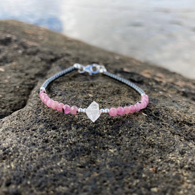 Ruby & Herkimer Diamond healing ladies bracelet