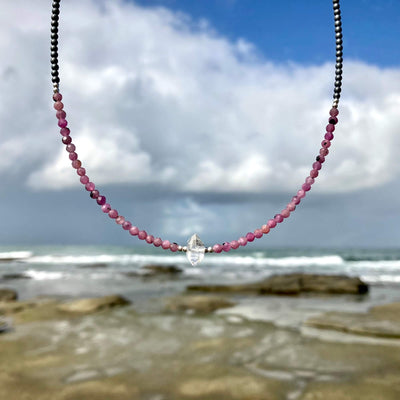 Ruby & Herkimer Diamond Necklace for healing