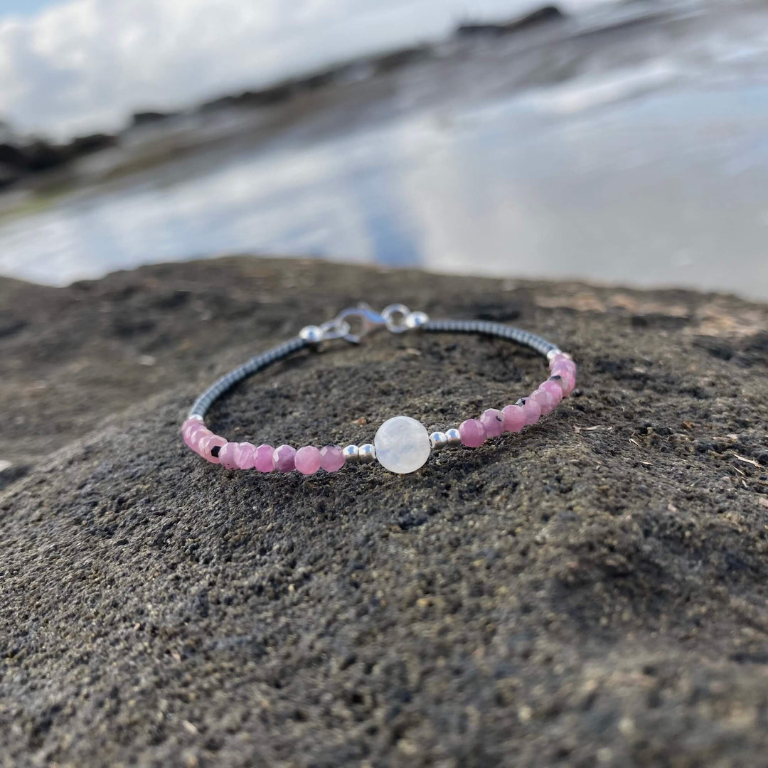 Ruby & moonstone bracelet