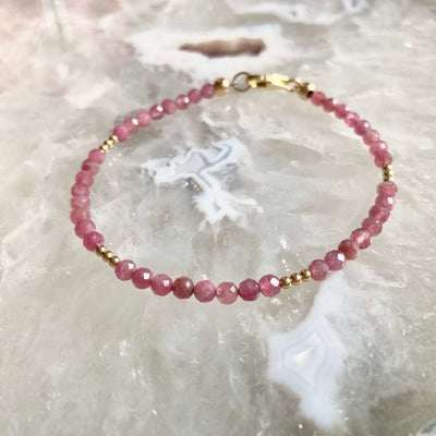Ruby And Gold crystal Bracelet