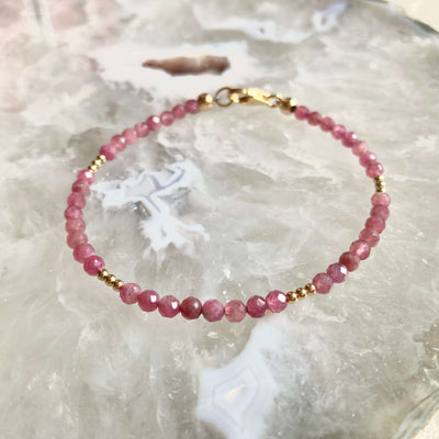 Ruby And Gold healing crystal Bracelet