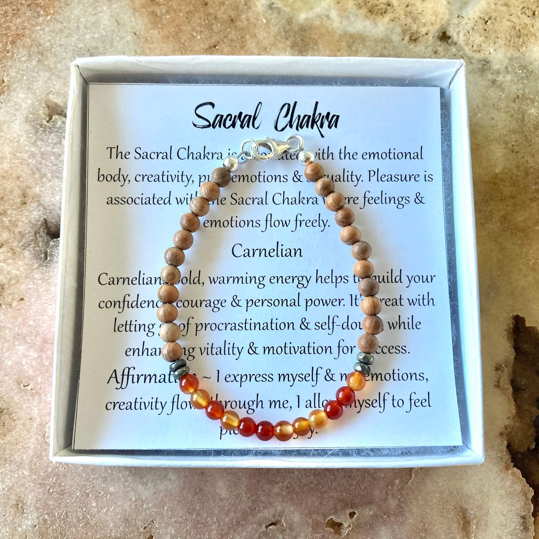 Sacral chakra crystal bracelet