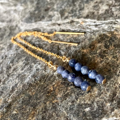 Sapphire and Gold Thread ladies crystalEarrings