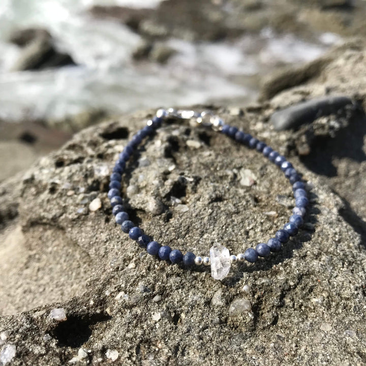 Sapphire & Herkimer Diamond Bracelet