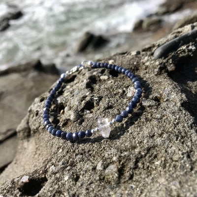 Sapphire & Herkimer Diamond Healing crystal Bracelet
