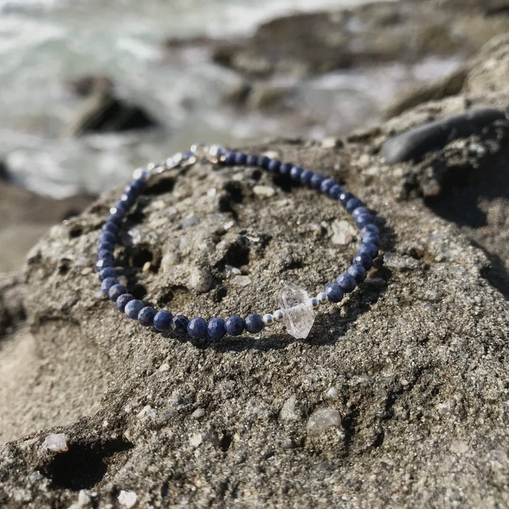 Sapphire & Herkimer Diamond crystal Bracelet