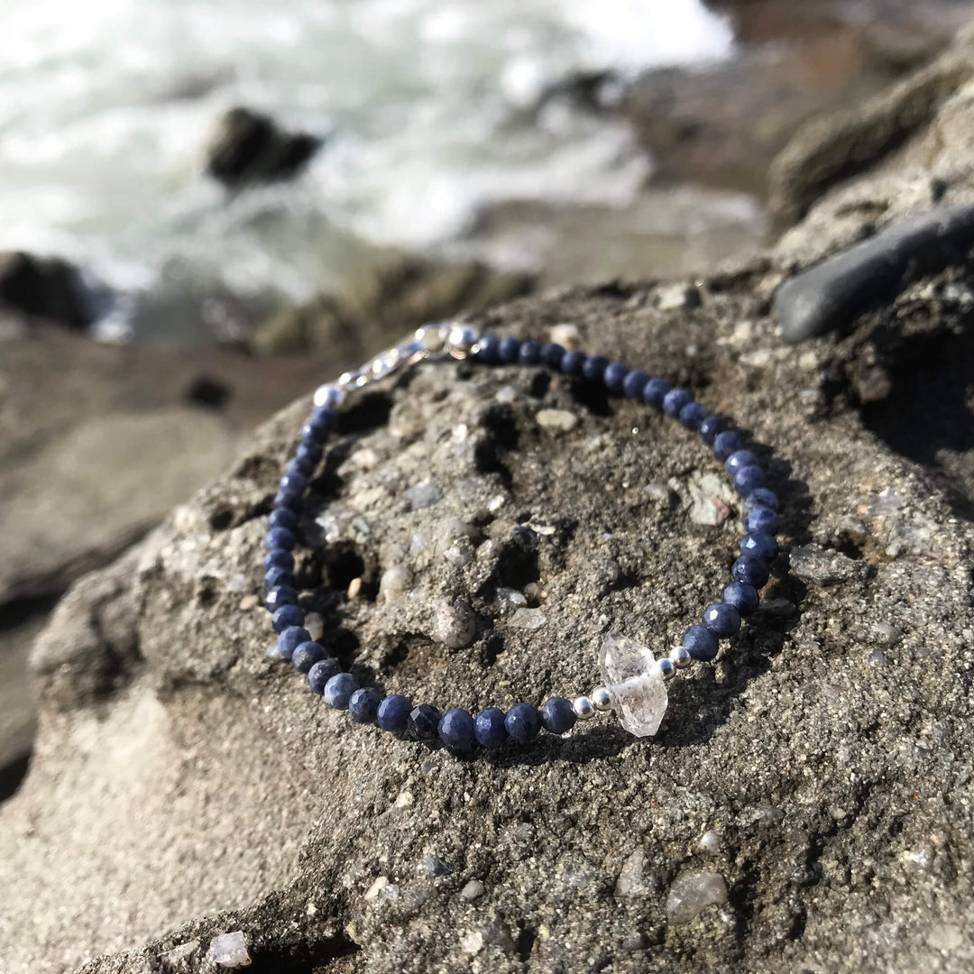 Sapphire & Herkimer Diamond healing Bracelet