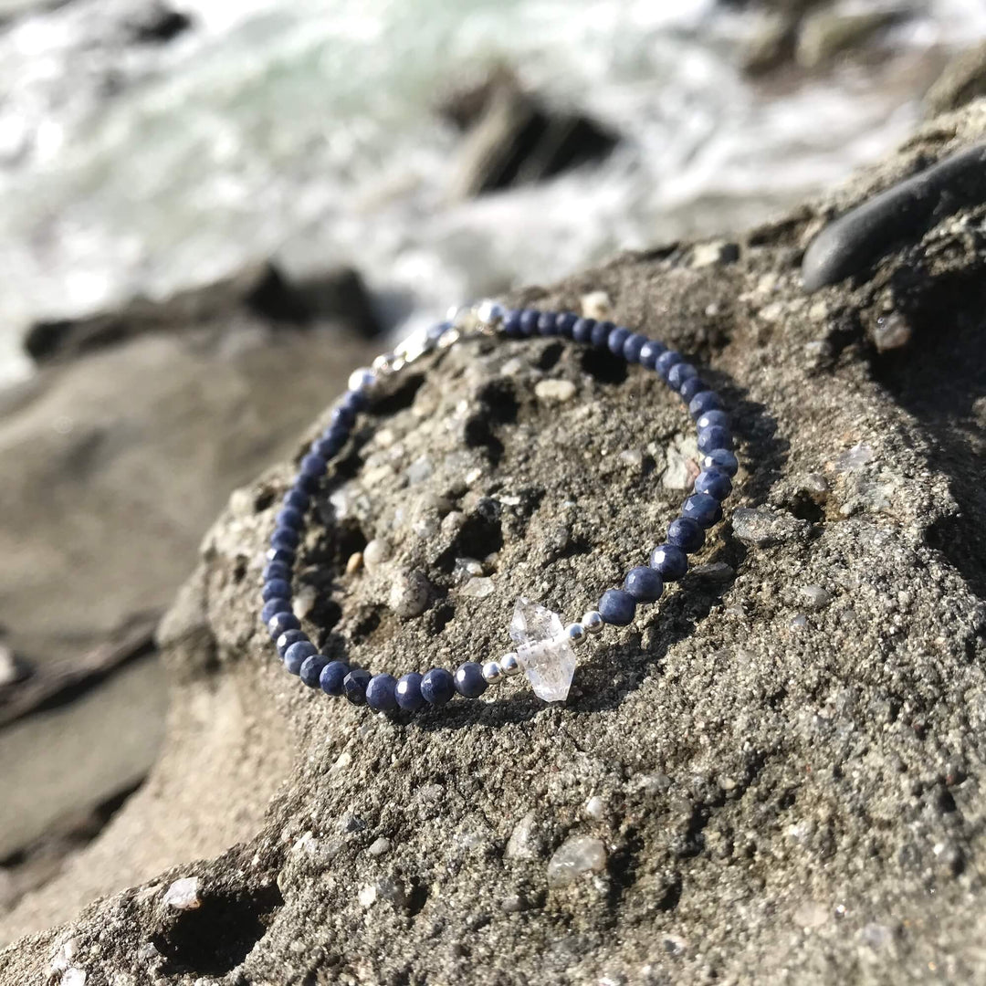 Sapphire & Herkimer Diamond ladies Bracelet