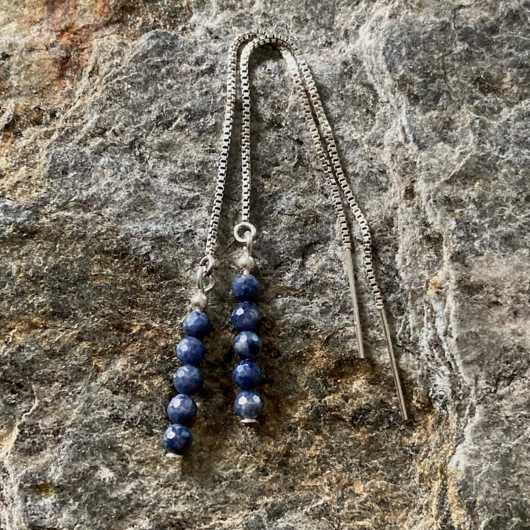 Sapphire ladies Thread Earrings