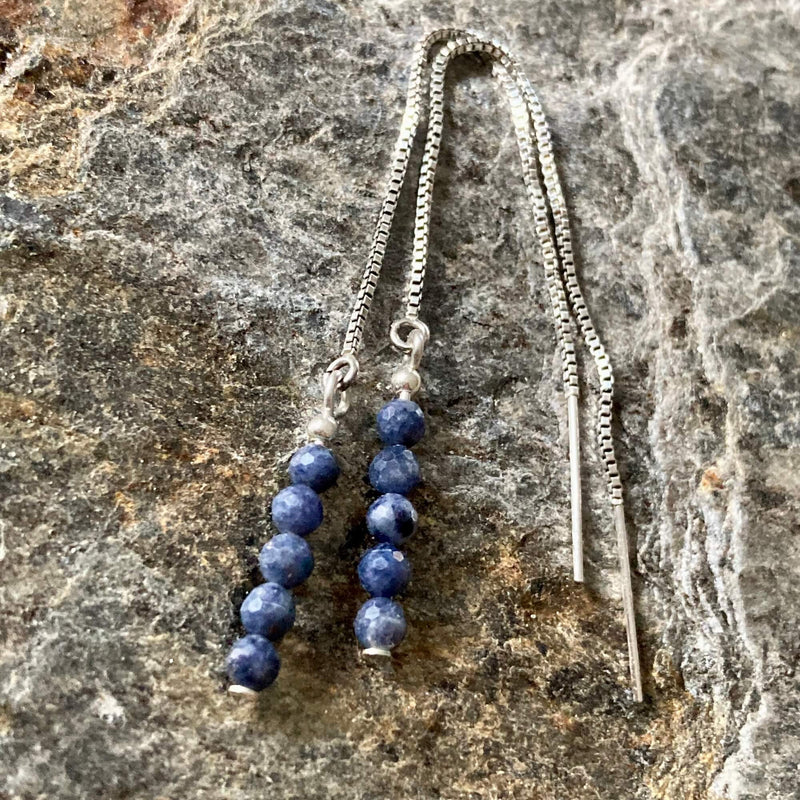 Sapphire Thread Earrings
