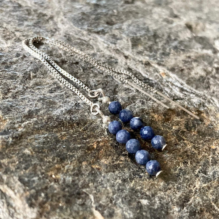 Sapphire Thread Earrings for ladies