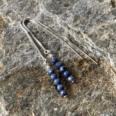 Sapphire Thread Crystal Earrings