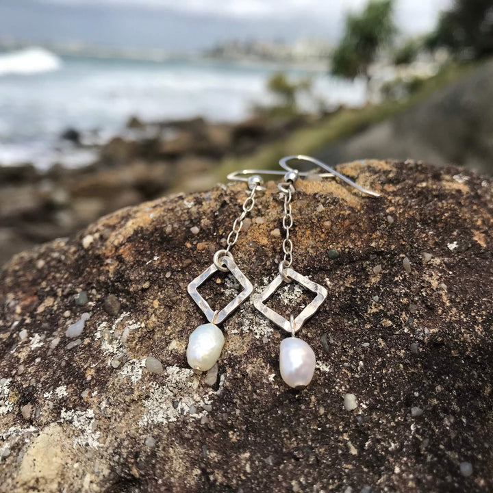 Sterling Silver & Pearl Drop Earrings