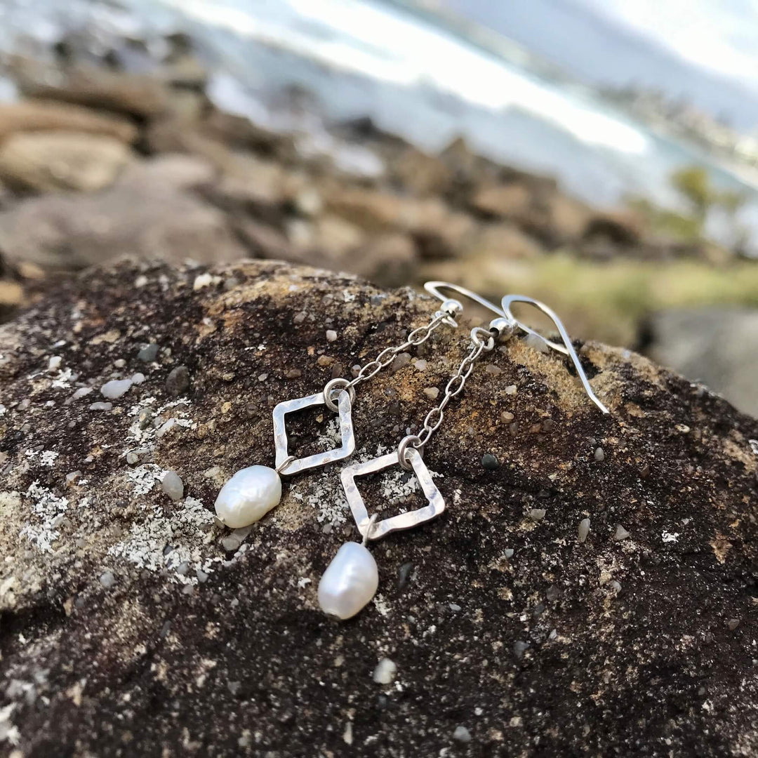 Sterling Silver & Pearl Drop Earrings