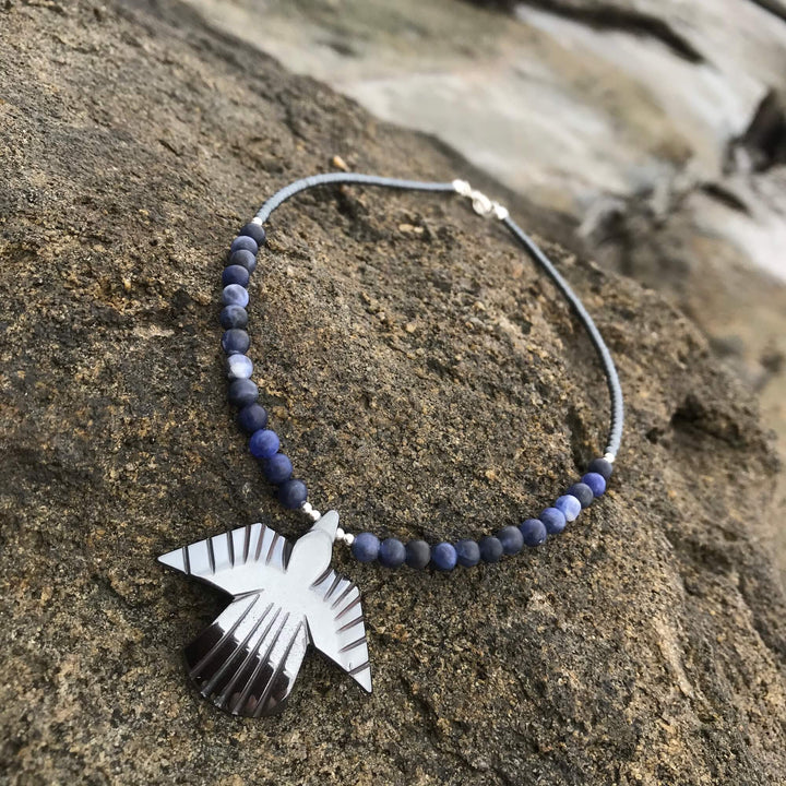 The Eagle Hematite & Sodalite Kid's Necklace