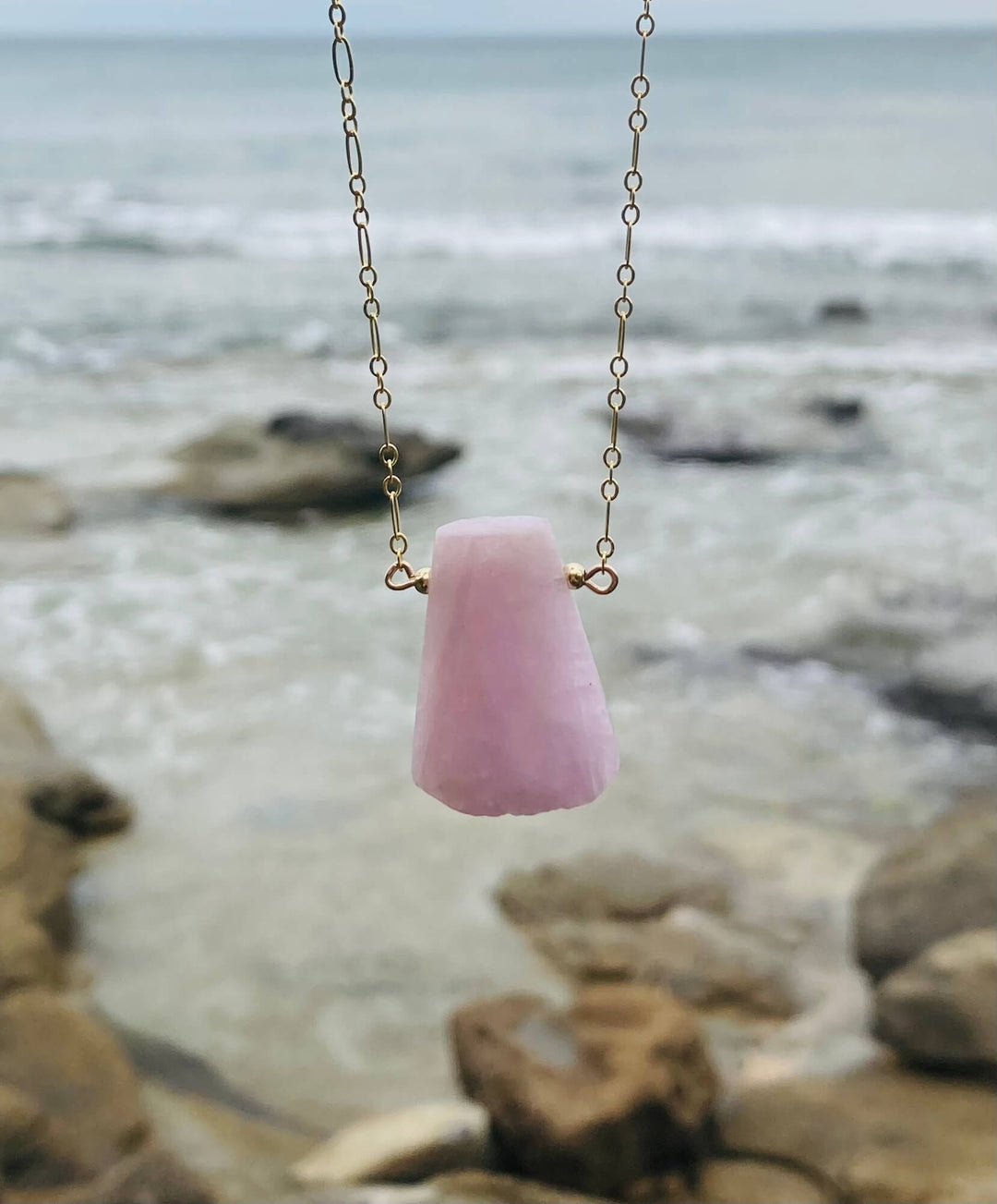 The Empress Kunzite & Gold Chain Necklace