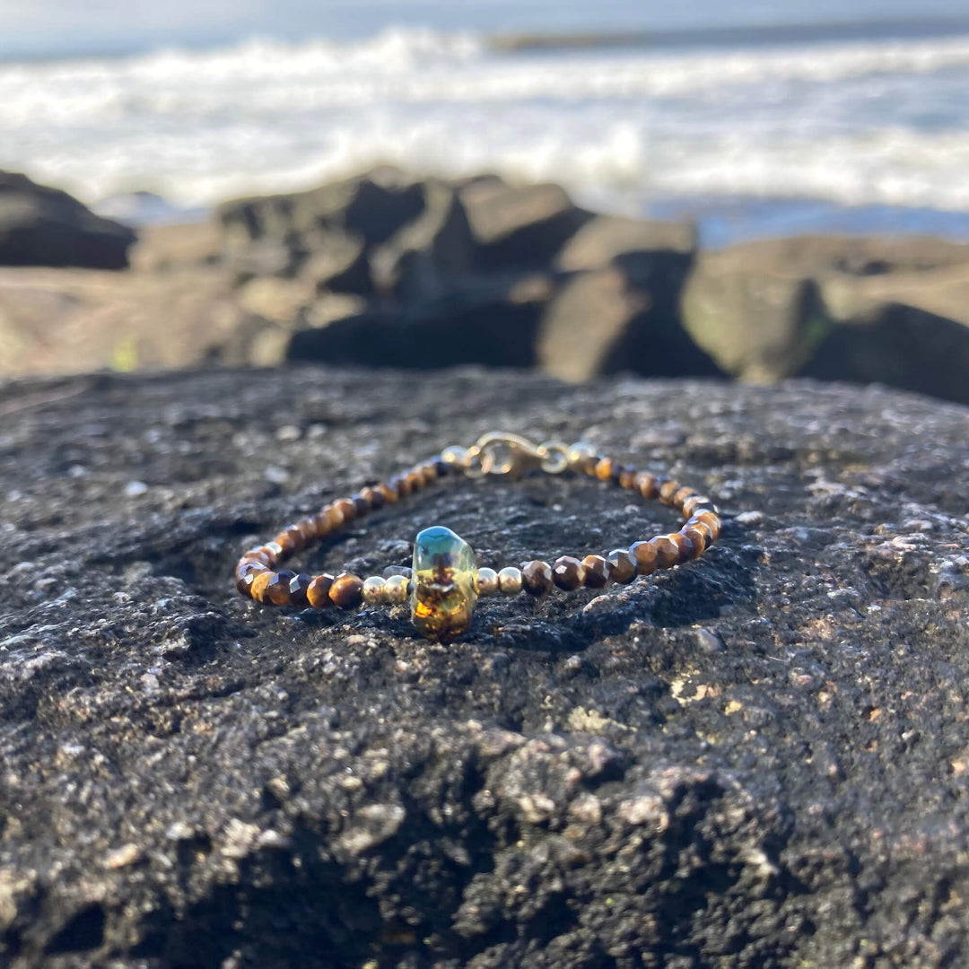 Tigers Eye & Amber Gold healing Bracelet