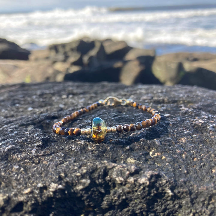 Tigers Eye & Amber Gold healing Bracelet