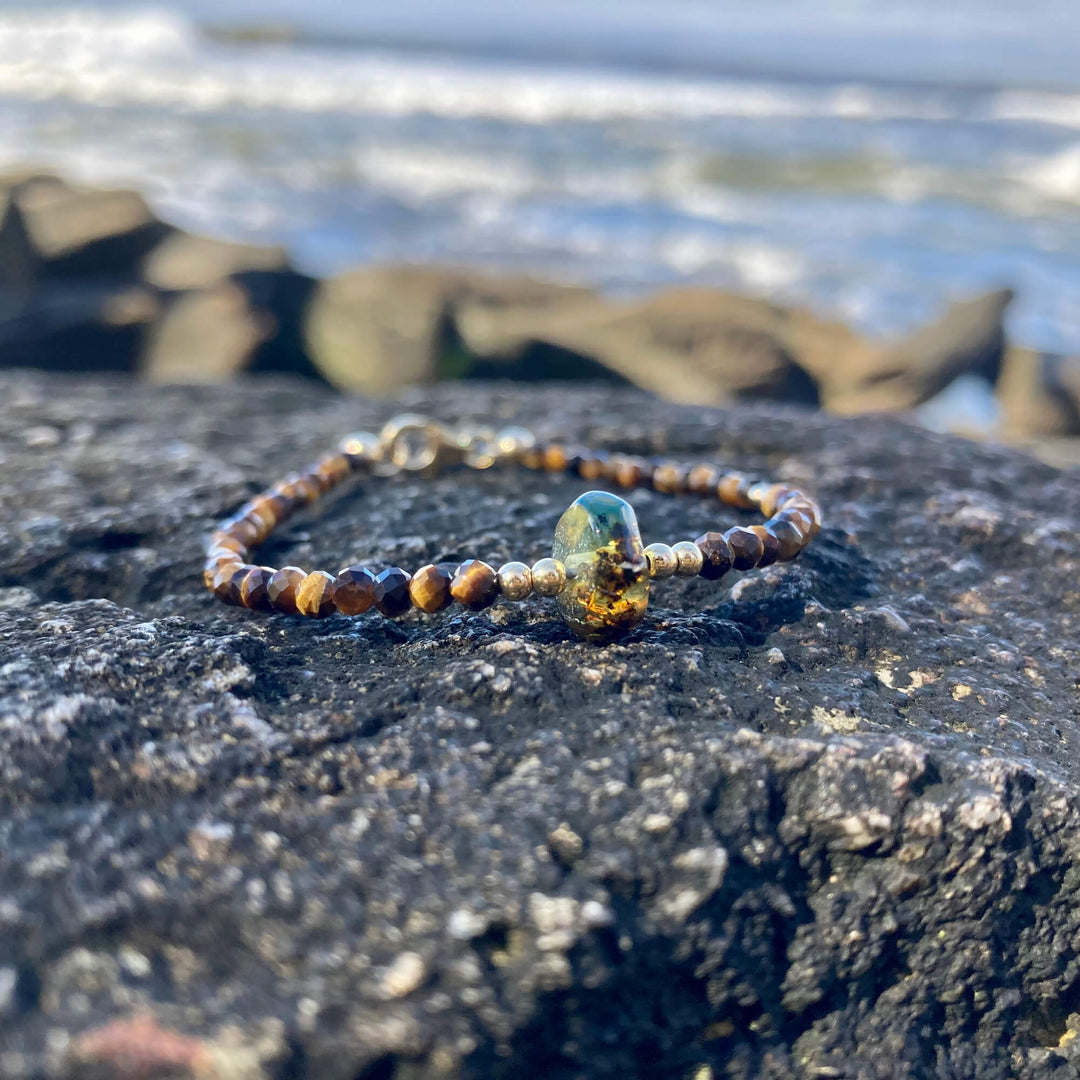 Tigers Eye & Amber Gold ladies crystal Bracelet