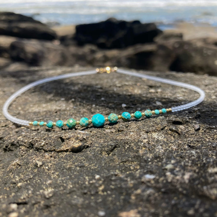 Turquoise & Gold Necklace for healing