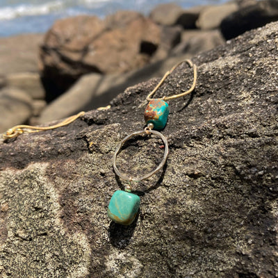 Turquoise & Gold Pendant Necklace