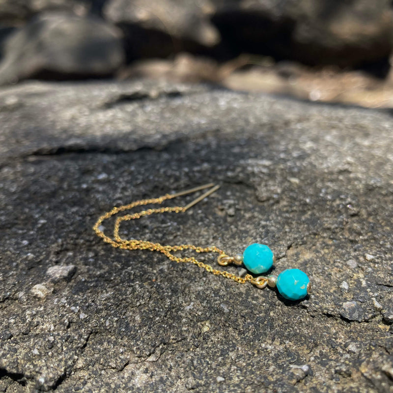 Turquoise & Gold Thread earrings