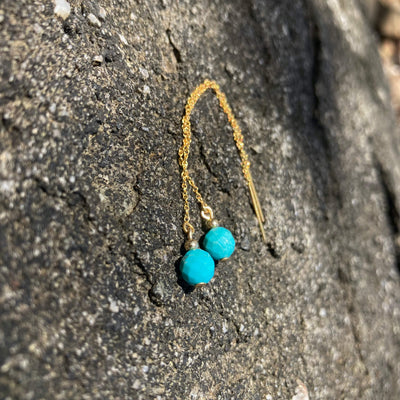 Turquoise & Gold Thread earrings for ladies