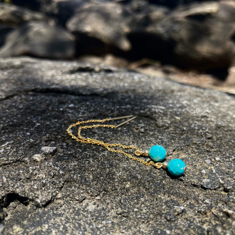 Turquoise & Gold Thread Ladies earrings