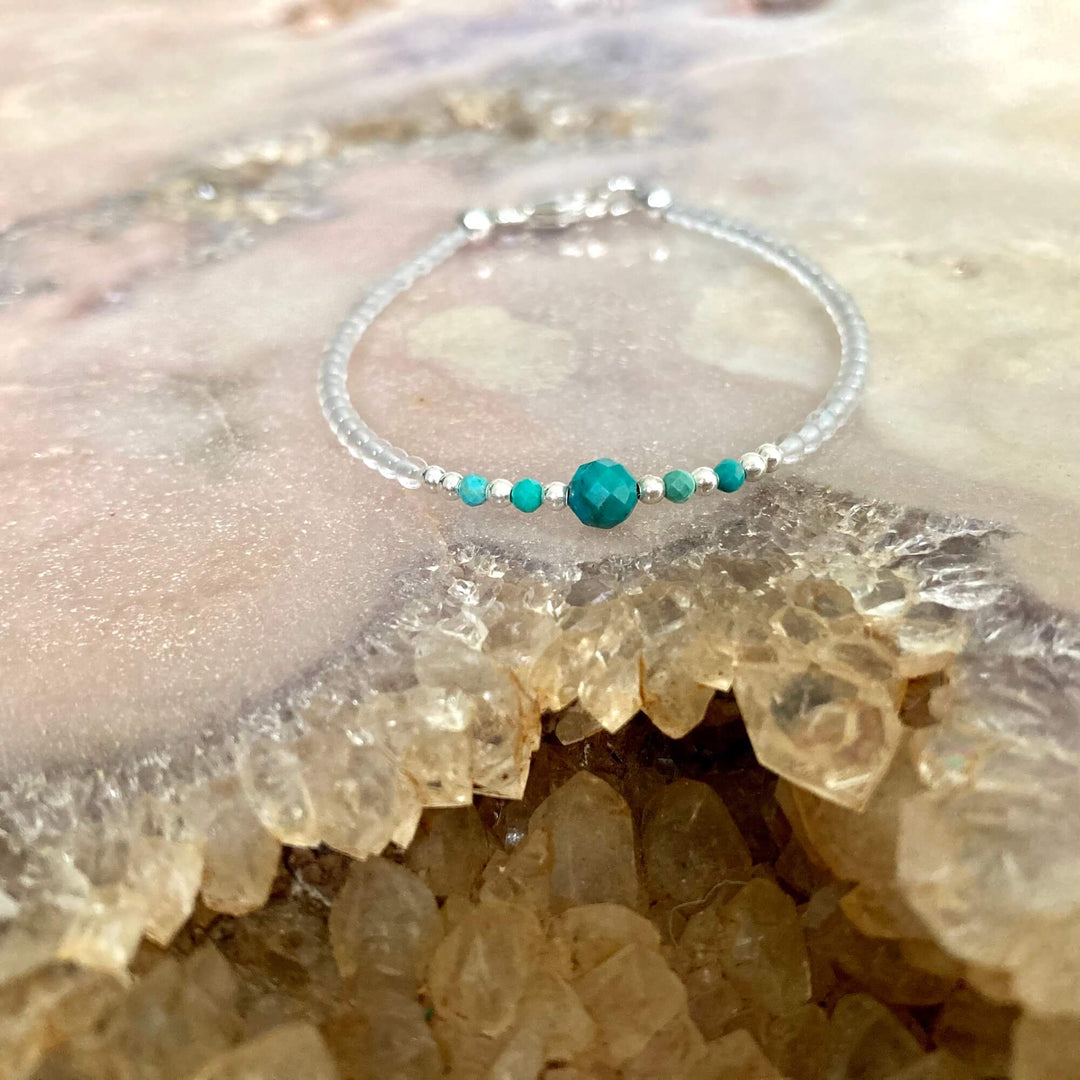 Turquoise girls birthstone bracelet