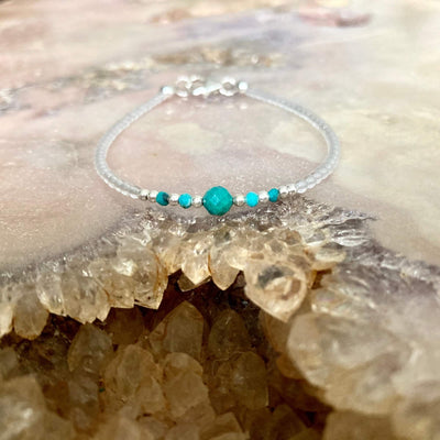 Turquoise girls birthstone bracelet