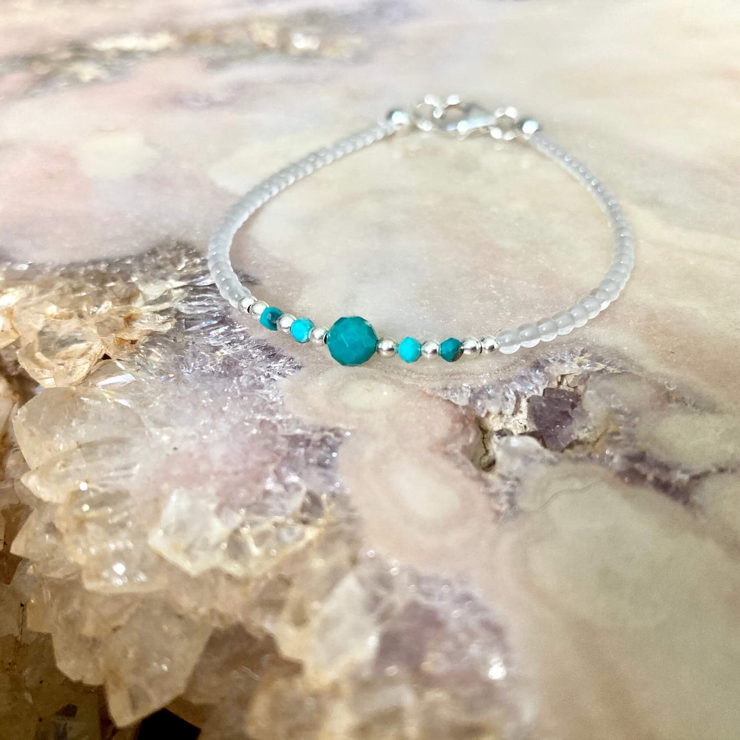 Turquoise girls birthstone bracelet for healing