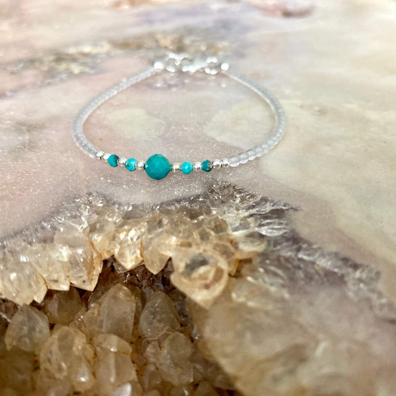 Turquoise girls birthstone bracelet