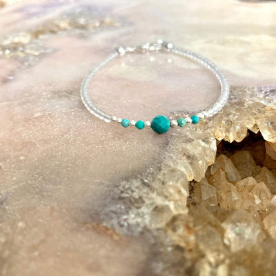 Turquoise girls birthstone bracelet for healing